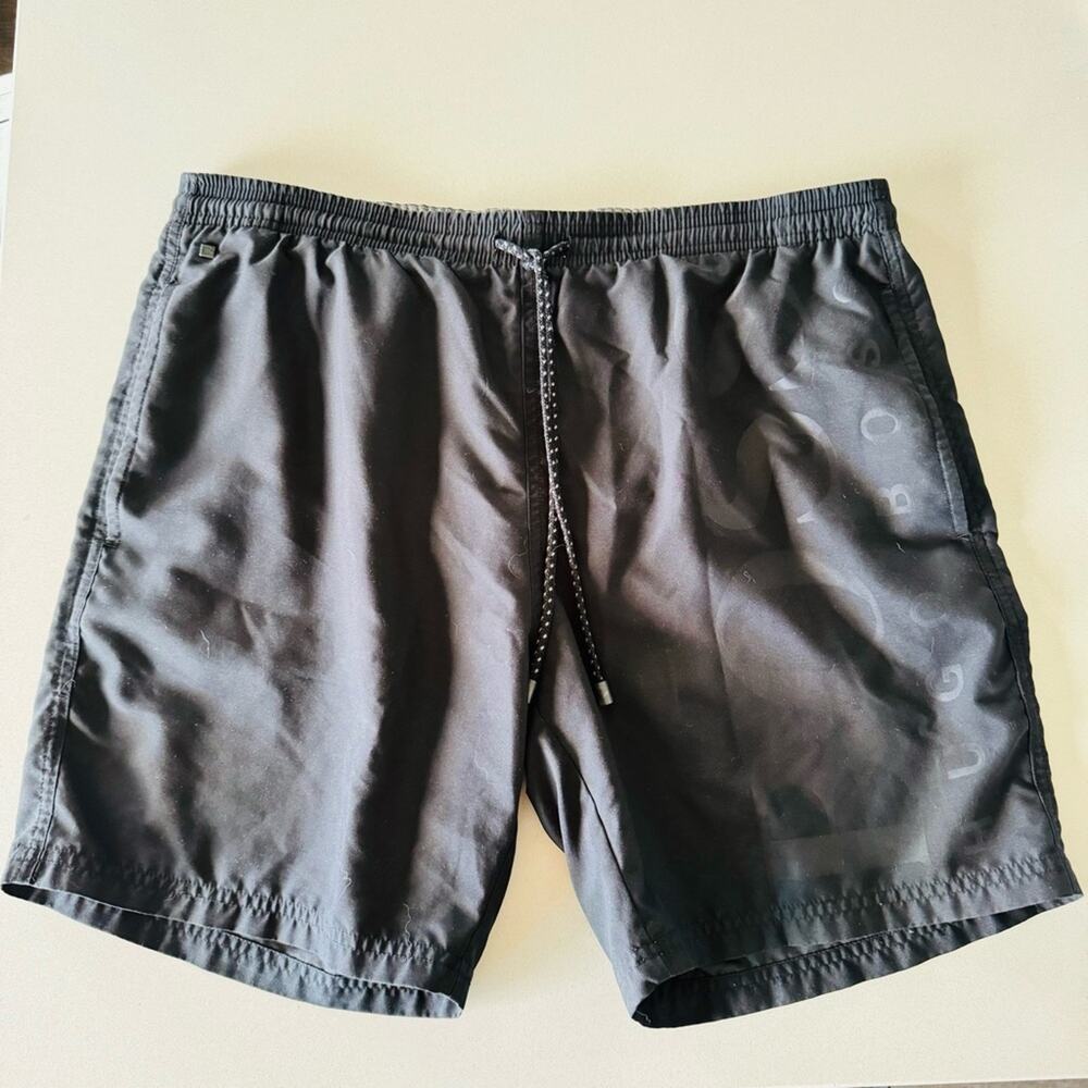 MENS HUGO BOSS Black Casual Athletic Tie Waist Transitional Swim Board Shorts S - Picture 14 of 14